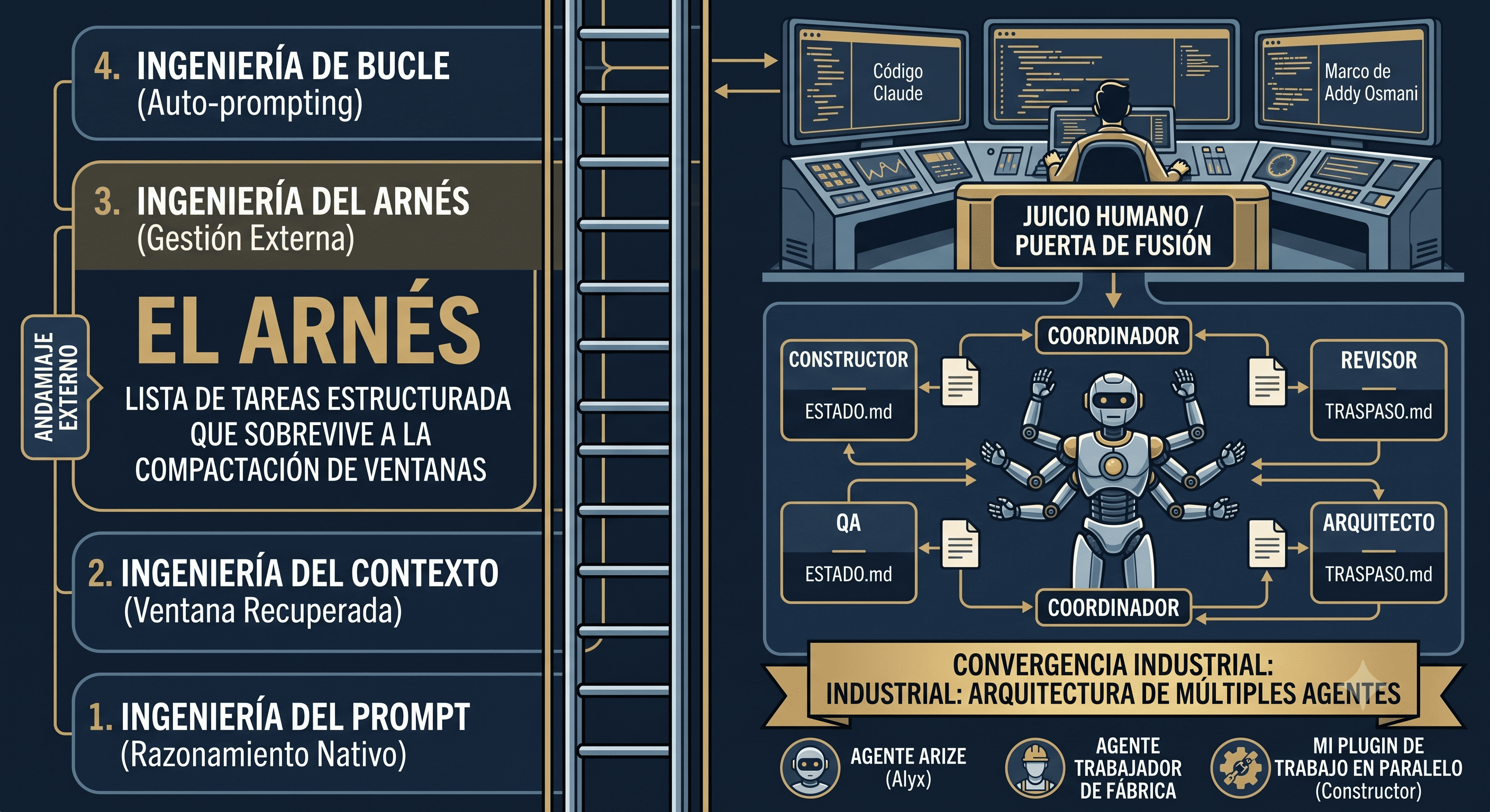 Las cuatro ingenierías de la IA (y cómo construí la tercera sin saber que la industria iba al mismo sitio)